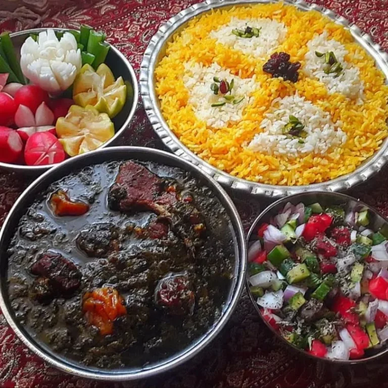 خورشت آلو اسفناج مجلسی